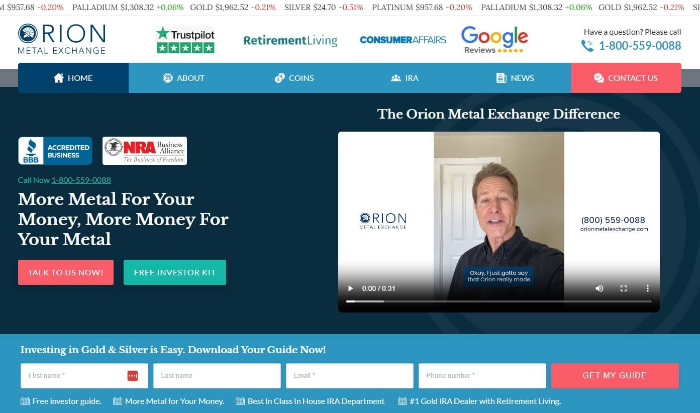 Orion Metal Exchange - Website
